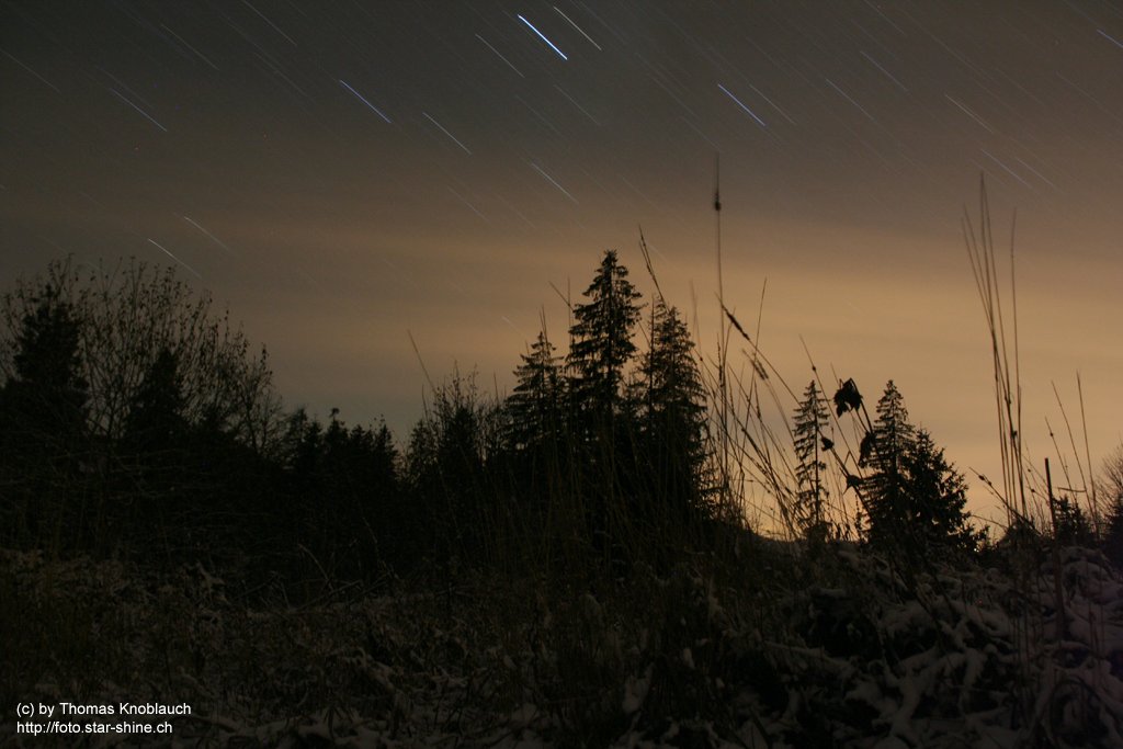 Star-trails in a winter's night